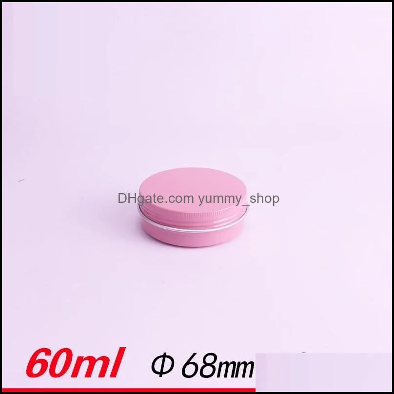 empty pink aluminum lip balm containers cosmetic cream jars tin crafts pot bottle 60ml 100ml 150ml