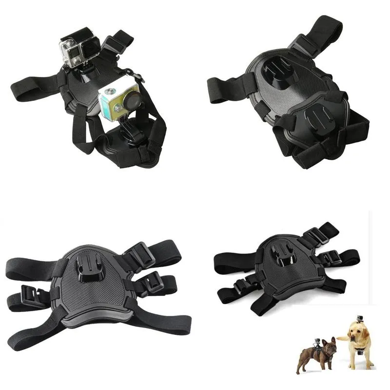 dog collars leashes 1pcs adjustable harness chest strap mount action camera holder base hero sports accessories