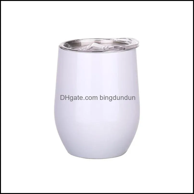 12oz egg cup mug stainless steel wine tumbler double wall eggs shape cups tumblers with sealing lid insulated glasses drinkware favors