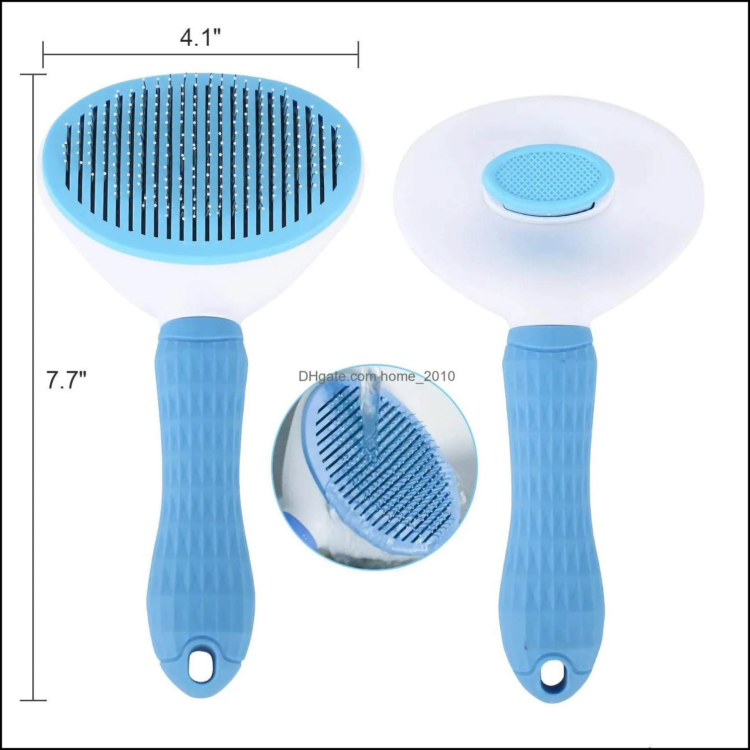 hair removal comb dog grooming brush stainless steel cats combs automatic nonslip brushs for cats cleaning supplies