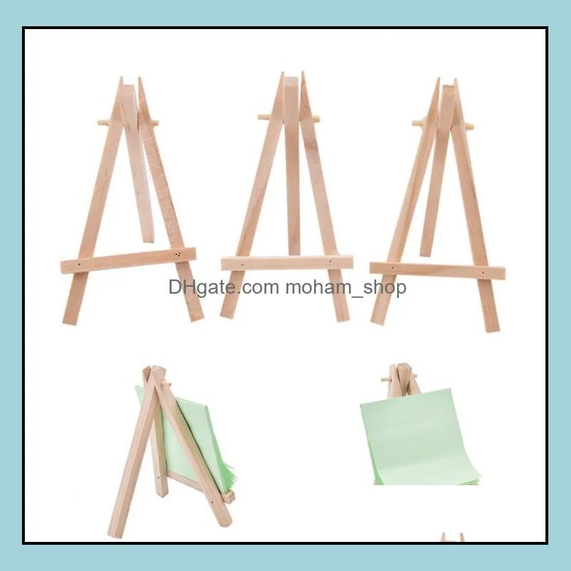 8x15cm natural wooden mini tripod easel wedding decoration painting small holder menu board accessoriy stand display holders rre12404