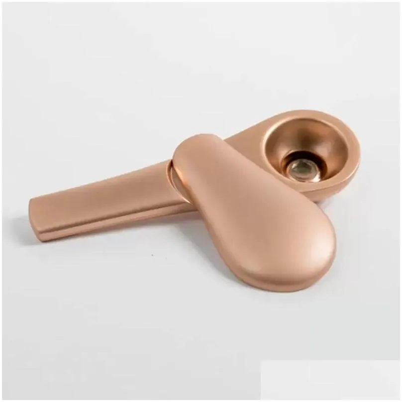 lowest price fast delivery stock 8 colors price custom logo metal smoking hand spoon pipe fy3657 f0415