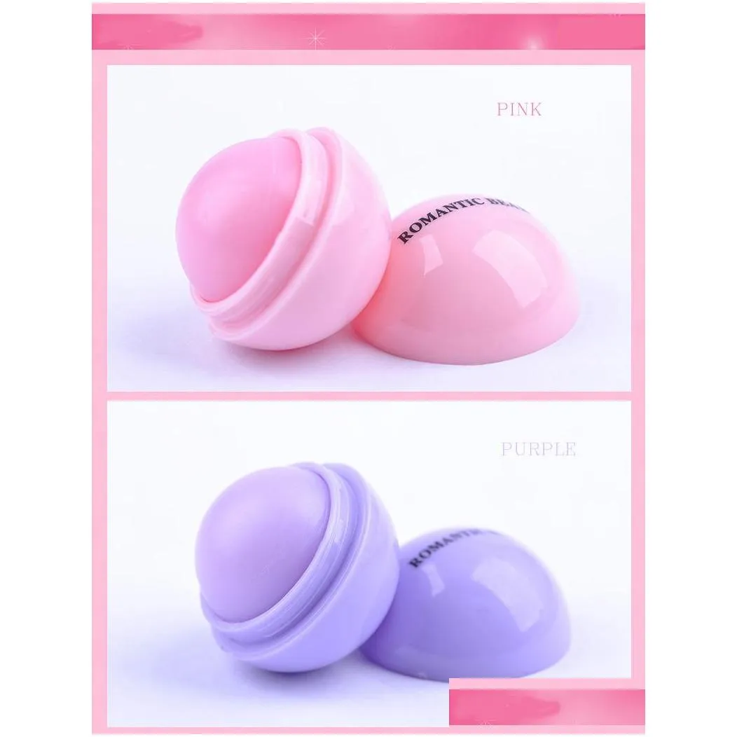 3d lips makeup ball lipstick moisturizing lip balm natural plant sphere 6colors pomade fruit embellish