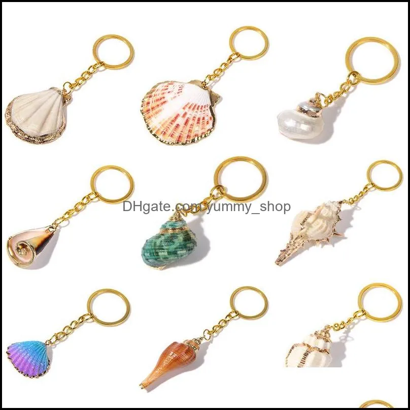 bohemia shell keychain for women handbag hangle car key holder conch keyring jewelry accessories beach souvenir gift