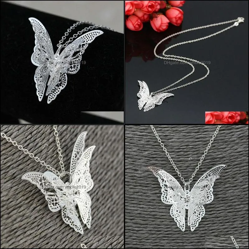butterfly necklace jewelry fashion butterfly pendant necklace chain women lovely butterfly pendant chain necklace