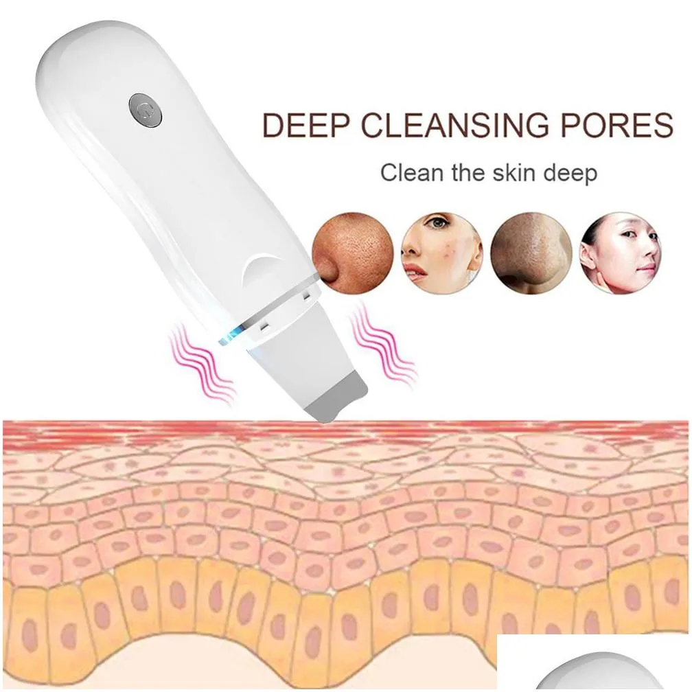 ultrasonic deep face cleaning machine skin scrubber remove dirt blackhead reduce wrinkles and spots facial whitening lifting beauty