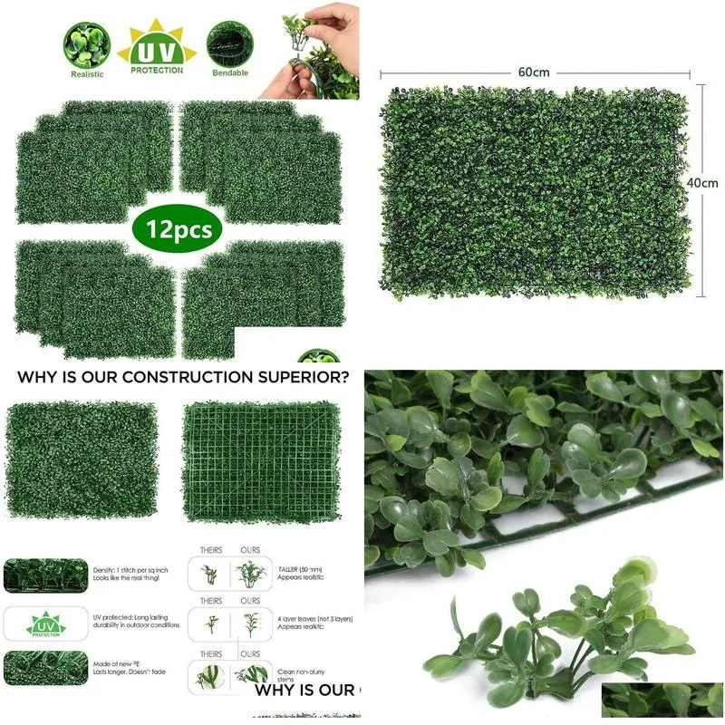 artificial hedge plant uv protection indoor outdoor privacy fence home decor backyard garden decoration greenery walls decorative flowers