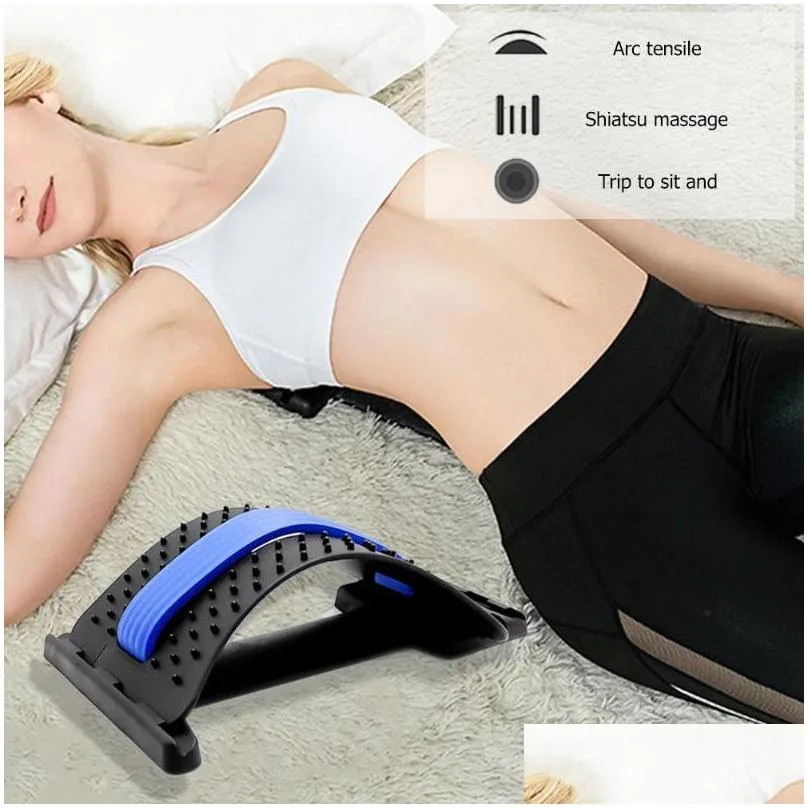 back stretch equipment massager magic stretcher fitness lumbar support relaxation spine corrector health care massager tool