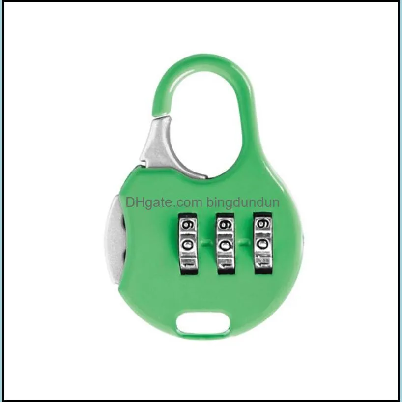 mini padlock 3 dial digit password combination locks luggage metal code lock travel gym locker patry favor 8 colors wholesale