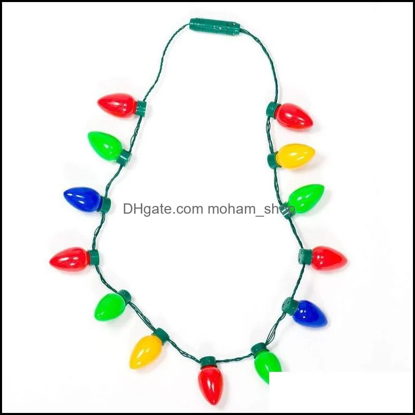 multicolor flashing christmas bulb led necklace light up party favors party lights necklace christmas decorations rre11483