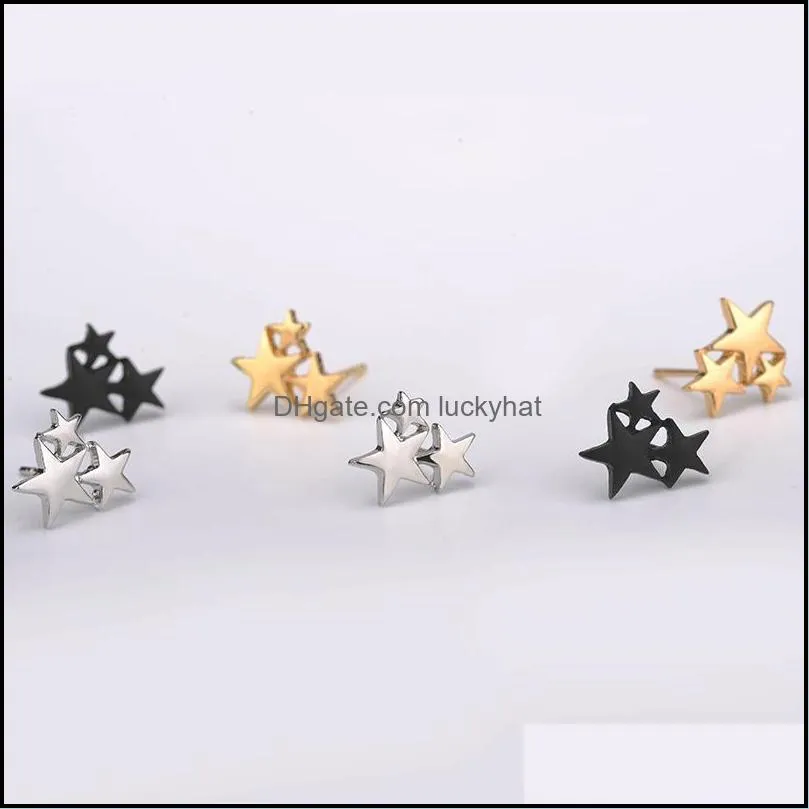 pentagram earrings plated silver/gold party wedding punk stud earring tassel star earring