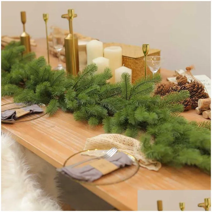 decorative flowers wreaths party joy 5.9ft artificial christmas garland seasonal pine cypress greenery xmas home holiday outdoor winter