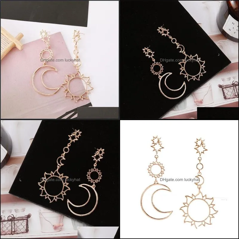 exaggerated fashion sun god moon god asymmetric exaggerated moon sun stud earrings fashion statement earrings party wear jewelry
