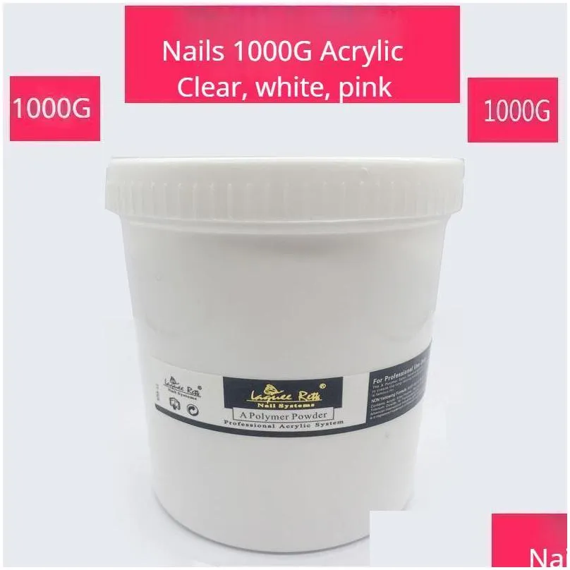nail gel nails 1000g 3d art tips builder manicure acrylic powder for clear pink white carving crystal polymer stac22