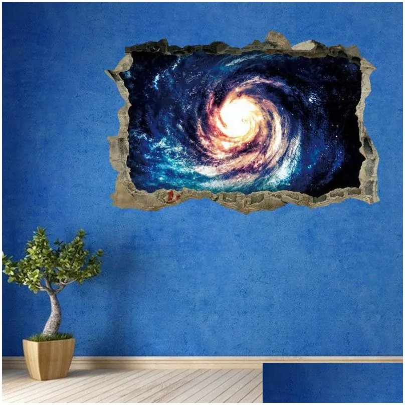 wall stickers 3d star universe series broken for kids baby rooms bedroom home decoration decals mural poster sticker on the