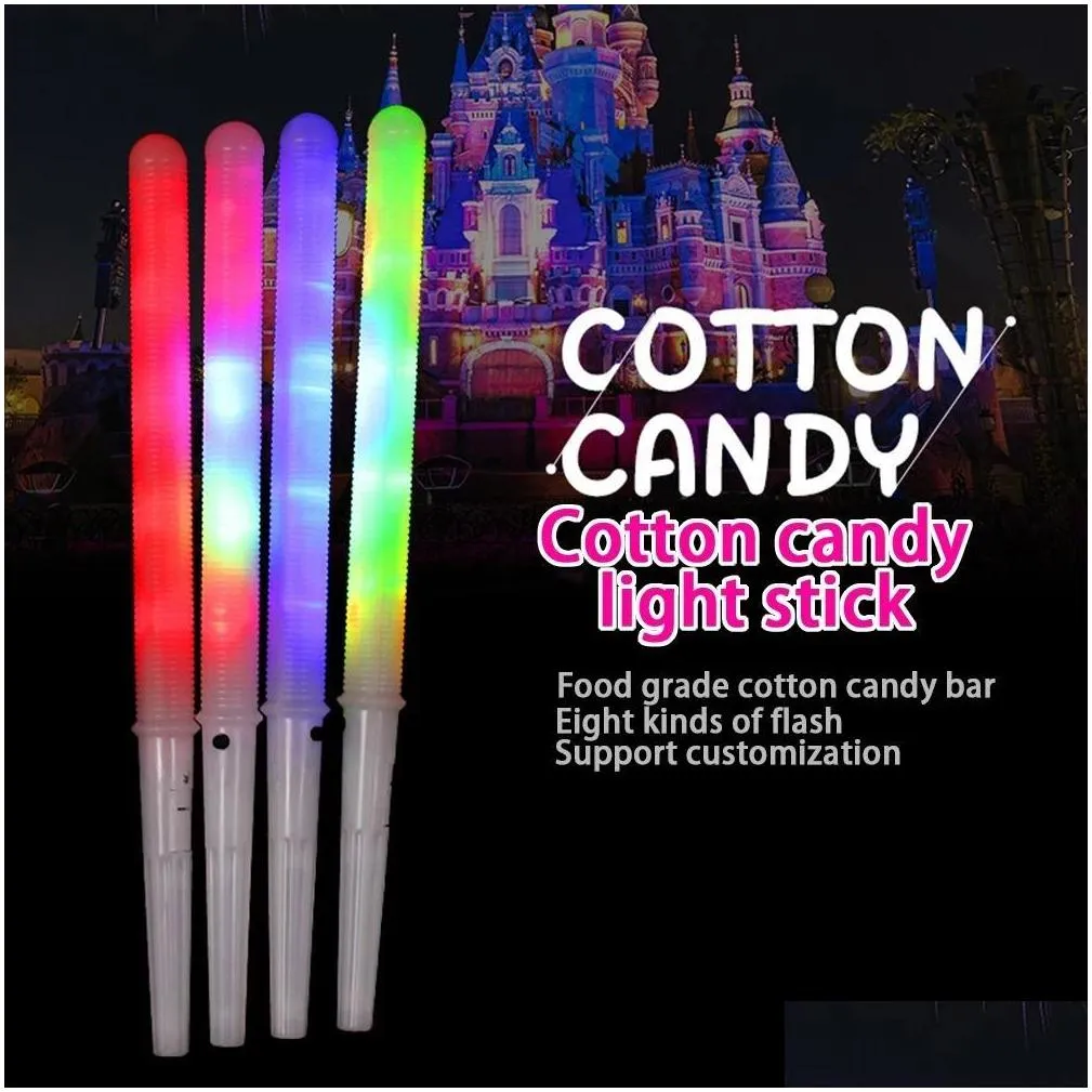 cotton candy light cones colorful glowing luminous marshmallow cone stick party favors halloween christmas supply flashing color fy5031
