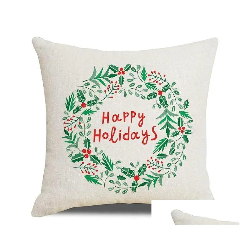 quality 20 colors decorative pillow covers for christmas halloween linen pillows 45x45cm custom santa printed leaning pillowcase cushion textiles without