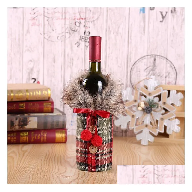 christmas wine bottle cover bags santa claus wine bottle cover gift bag christmas dinner party xmas table decor merry christmas bottle