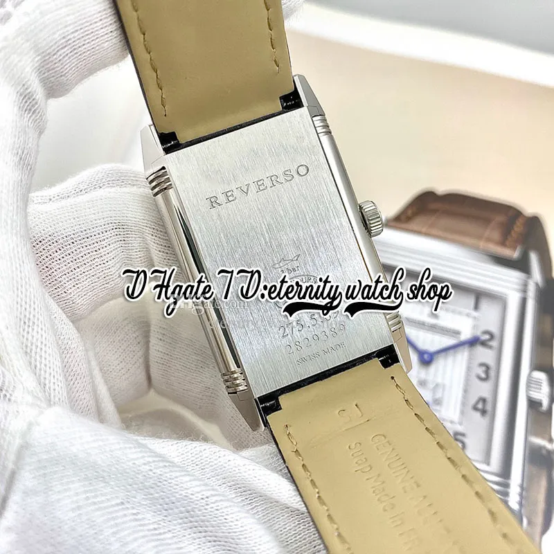 MGF Reverso Tribute Duoface mg3842520 Mens Watch 854A/2 Mechanical Hand-winding Dual time zone Rose Gold Case Silver Dial Leather Strap V2 Edition eternity Watches