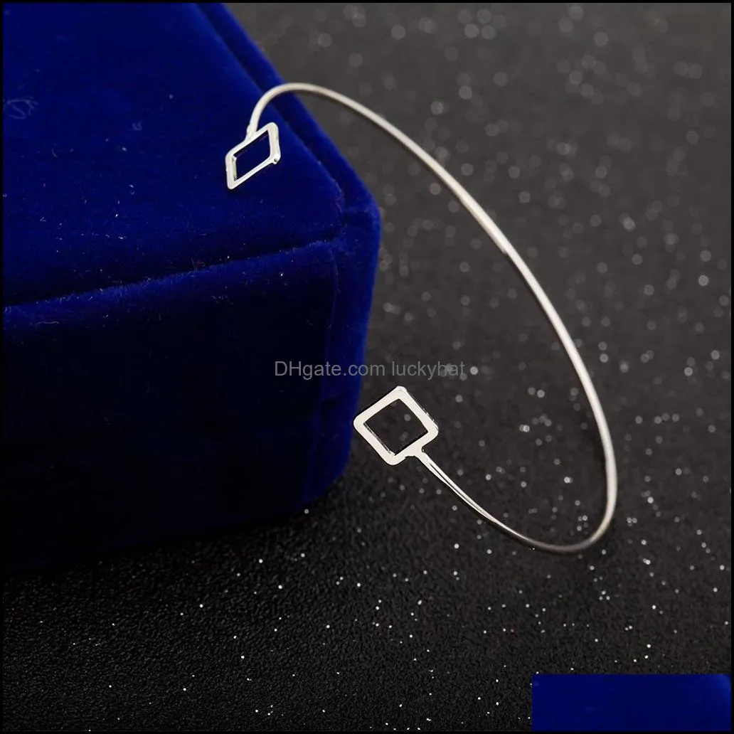 simple wind hollow triangle geometric shape open bracelet korean bracelet classical bracelet creative gift