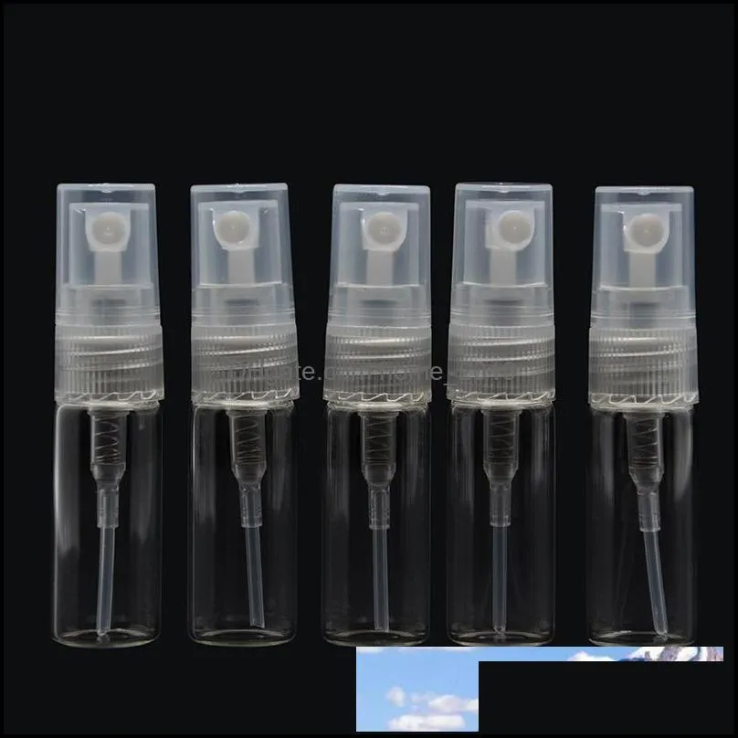 2ml mini portable spray bottle empty perfume glass bottles refillable perfume atomizer for travel 500pcs lot dhs 