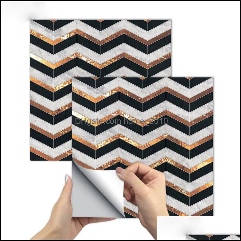 striped home tile stickers floor sticker wall decals waterproof decorative for kitchen bathroom