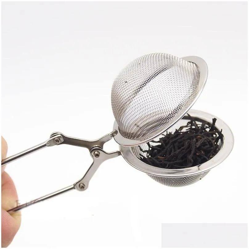 4.5cm high quality tea infuser 304 stainless steel sphere mesh tea strainer coffee herb spice filter diffuser handle tea ball dh2567