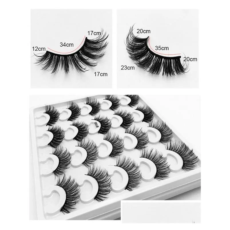 eyelash eyelashes lash 8d lashes naturally curl thick mink hair 10 pairs set pink color box packaging super quality