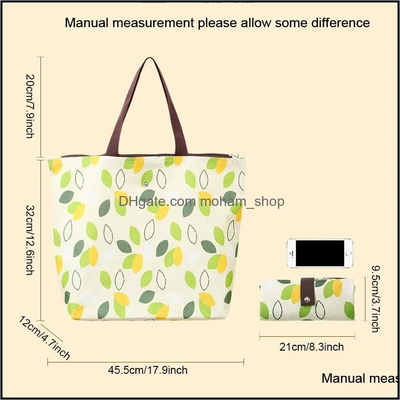 portable foldable oxford cloth shopping bag waterproof ecofriendly storage bags pouch reusable lightweight shoulder tote bags handbags customizable logo