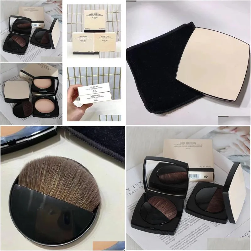 top le beiges healthy glow gel touch foundation powder n10 n20 touche de teint belle mine sheer pressed powder with brush