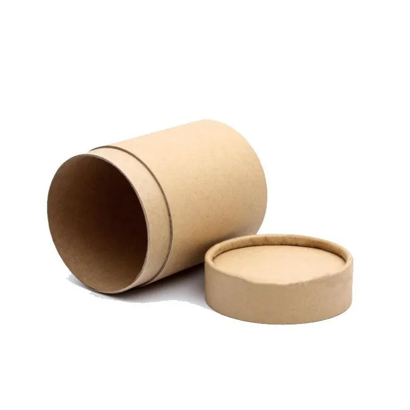 10pcs/lot kraft paper tube round cylinder tea coffee container box biodegradable cardboard packaging for drawing/t shirt/incense gift