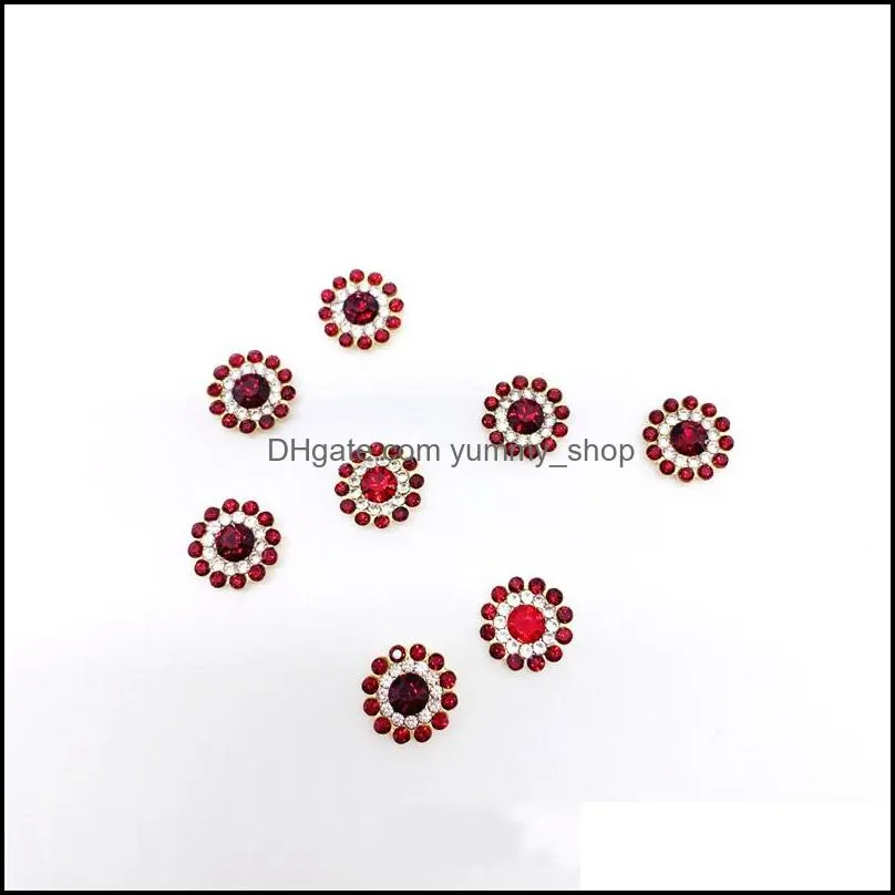 14mm crystal ab sunflower rhinestones glass with claw sew on crystal stone strass diamond metal base for sewing button 20220302 t2