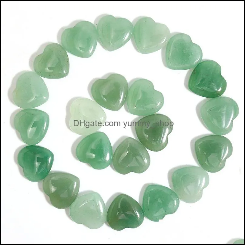 natural heart stone green aventurine chakra healing gemstones for jewelry making charms accessories fashion beads decorations