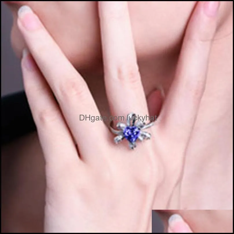 zircon wedding rings for women charm luxury crystal bow rings engagement ring fashion jewelry party gift