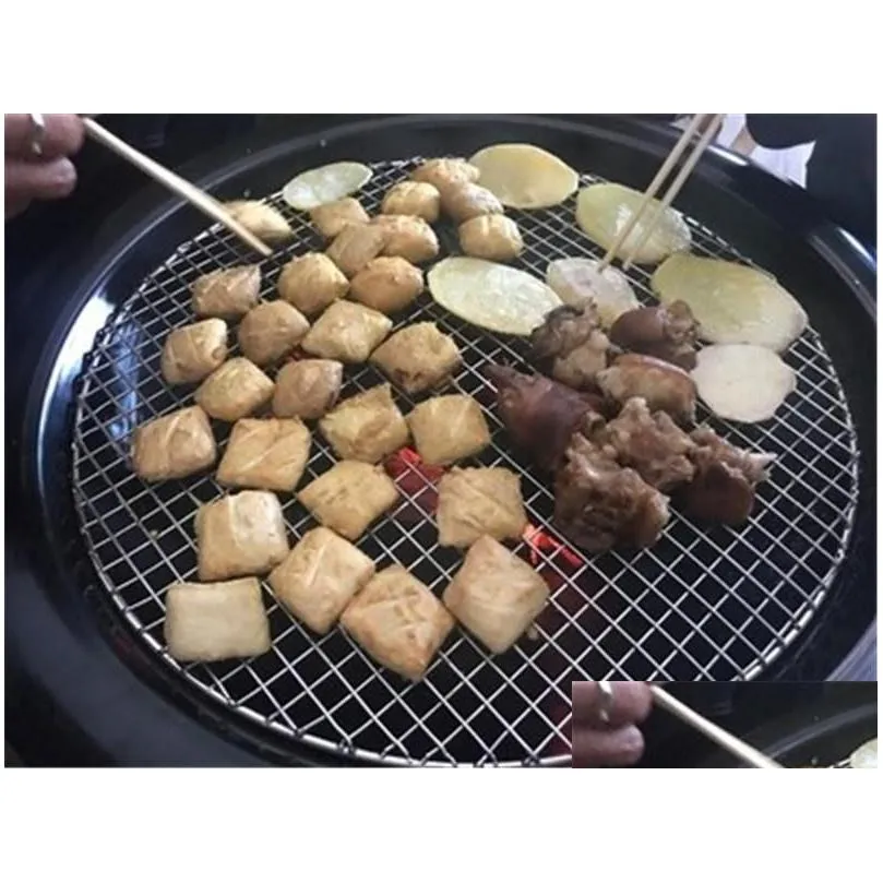 tools accessories stainless steel round net rack camping picnic hiking outdoor and tennis court for barbecue.
