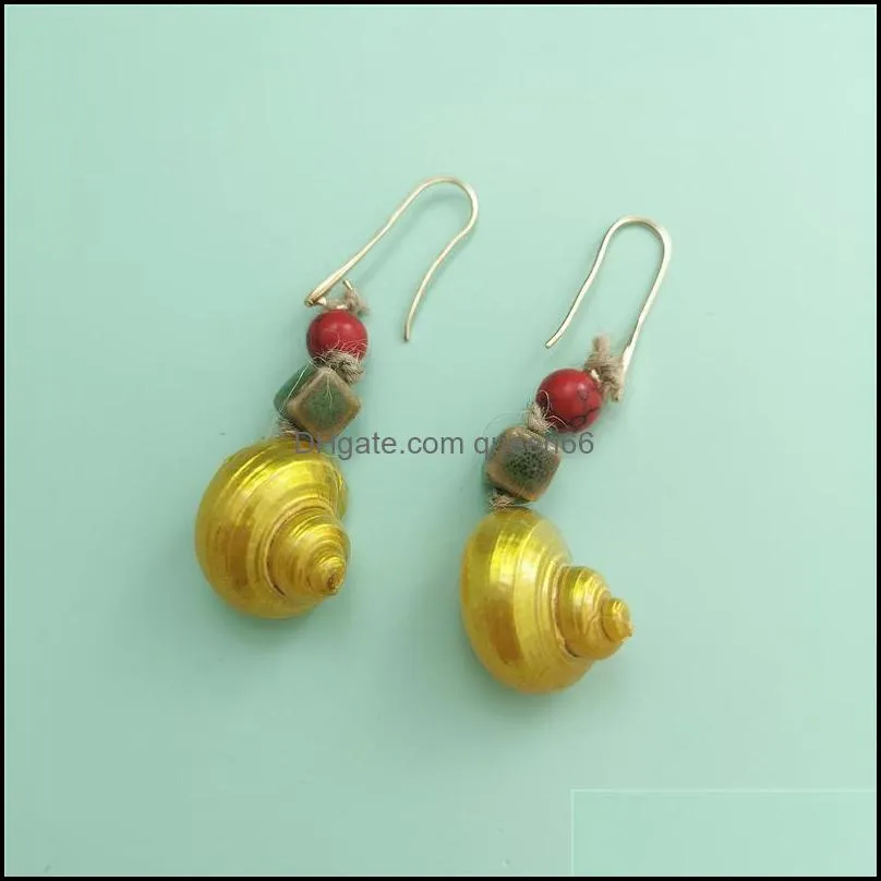 boho shell earrings for women earring hanging statement drop dangle earrings sea shell summer beach jewelry