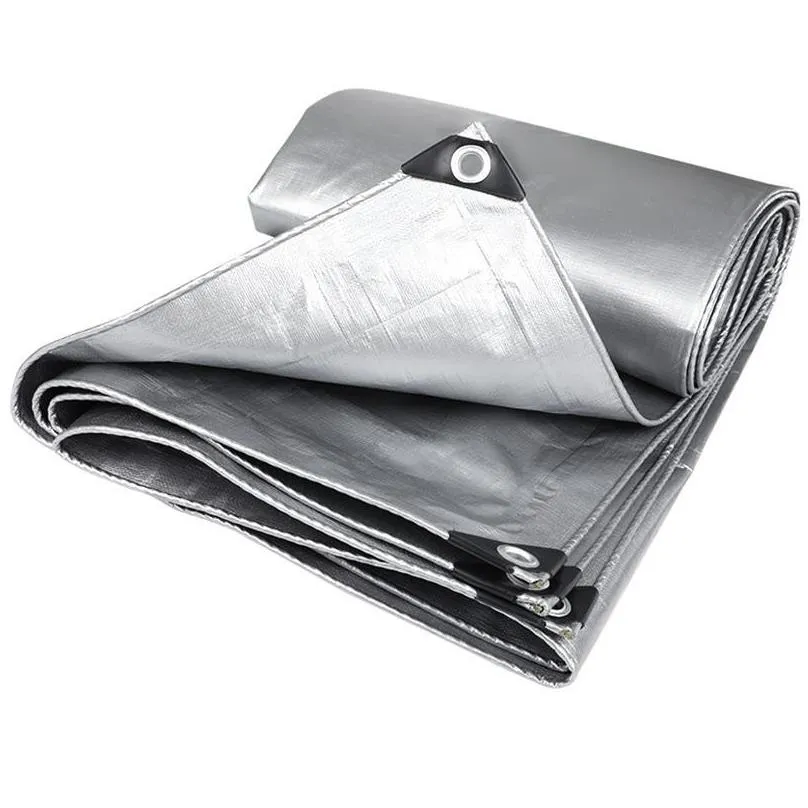 shade thickened 032mm outdoor waterproof shed cloth truck car canopy rain silver sunscreen pe plastic tarpaulin