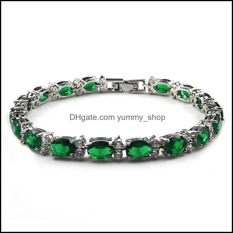 simple ellipse green zircon bangle bracelets women fashion jewelry bridal banquet weeding charm bracelets lady gift 20220223 t2