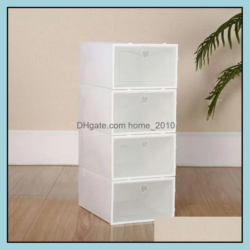 30pcs shoe boxes set multicolor foldable plastic clear home shoes rack organizer stack display box sn4684
