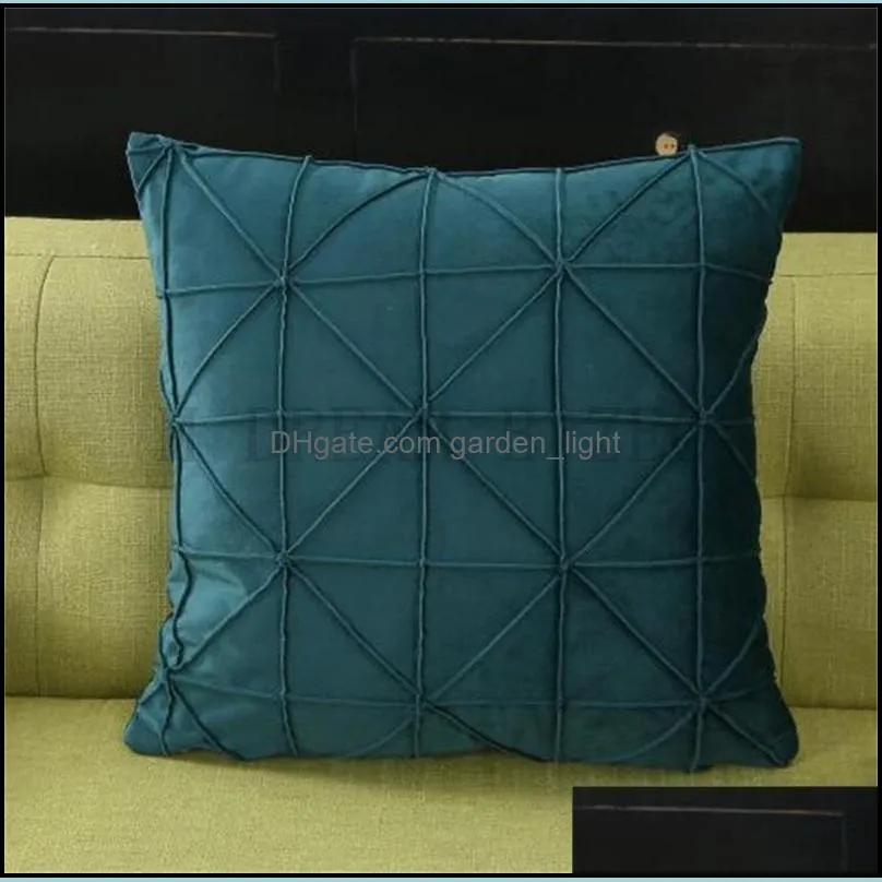 45x45cm velvet pillowcase geometric pattern pillow case car sofa cushion covers home bed living room decoration not include pillow