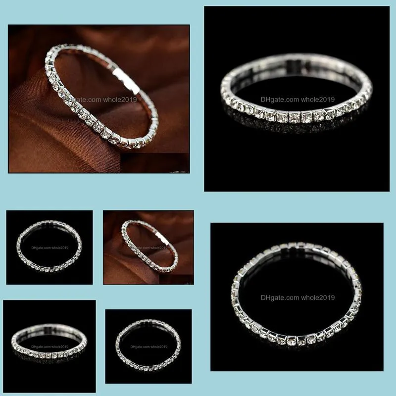 charm bracelet for women wedding bracelets bangles gold/silver p bling wristband elastic bracelet