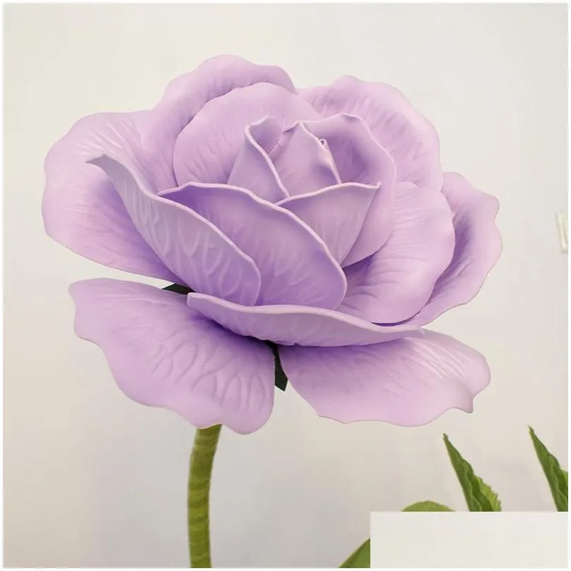 decorative flowers wreaths  artificial flower fake large foam rose with stems for wedding background decor window display stage