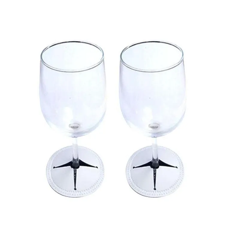 drinkware sublimation blank white double layer wine glass coaster neoprene table coasters goblet base protector for cups party bar table decor accessories