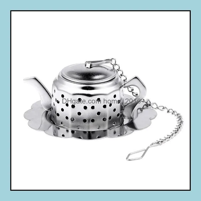 teapot shaped stainless steel herbal pot tea infuser strainers filter tea ball for wedding gifts sn2094