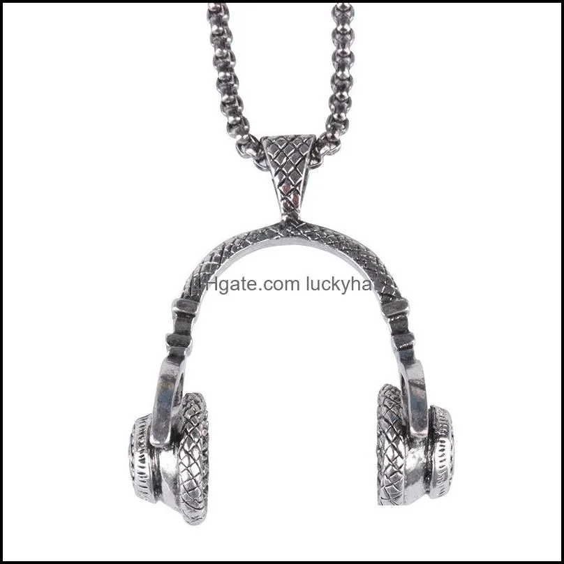 music headset long necklace hip women accessories popular headphones pendant necklace