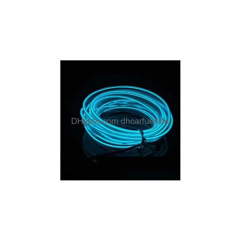 3/5m el cold line flexible car lights 12v led neon wire auto lamps on light strip interior decoration