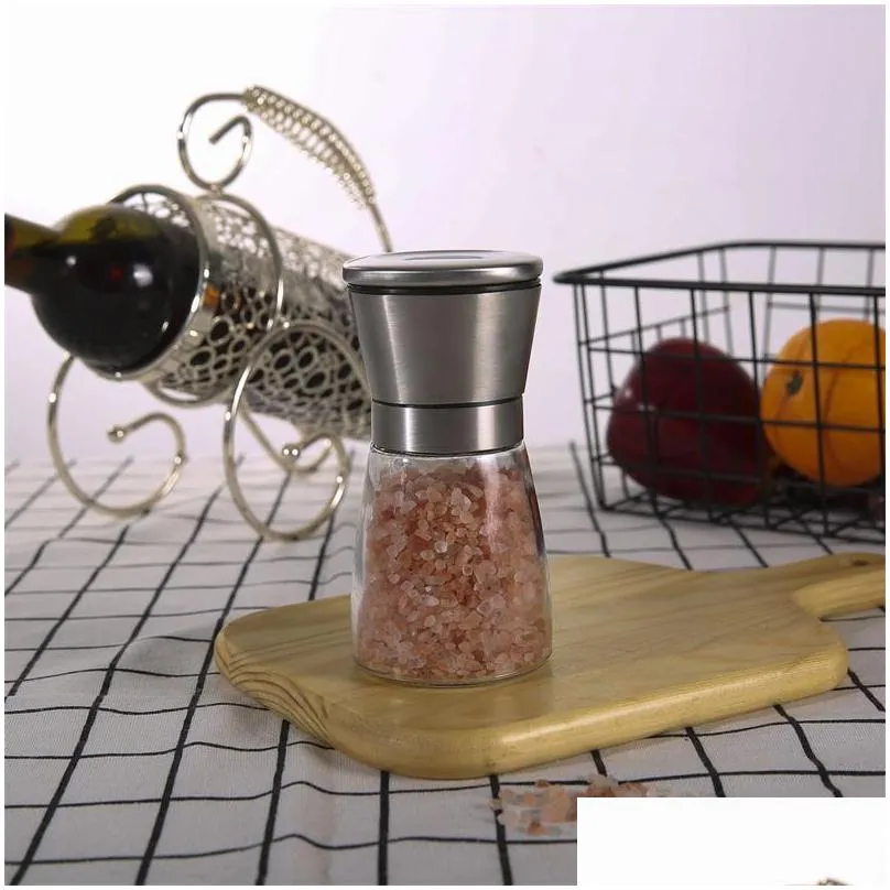 stainless steel salt and pepper grinder adjustable ceramic sea salt mill kitchen tools