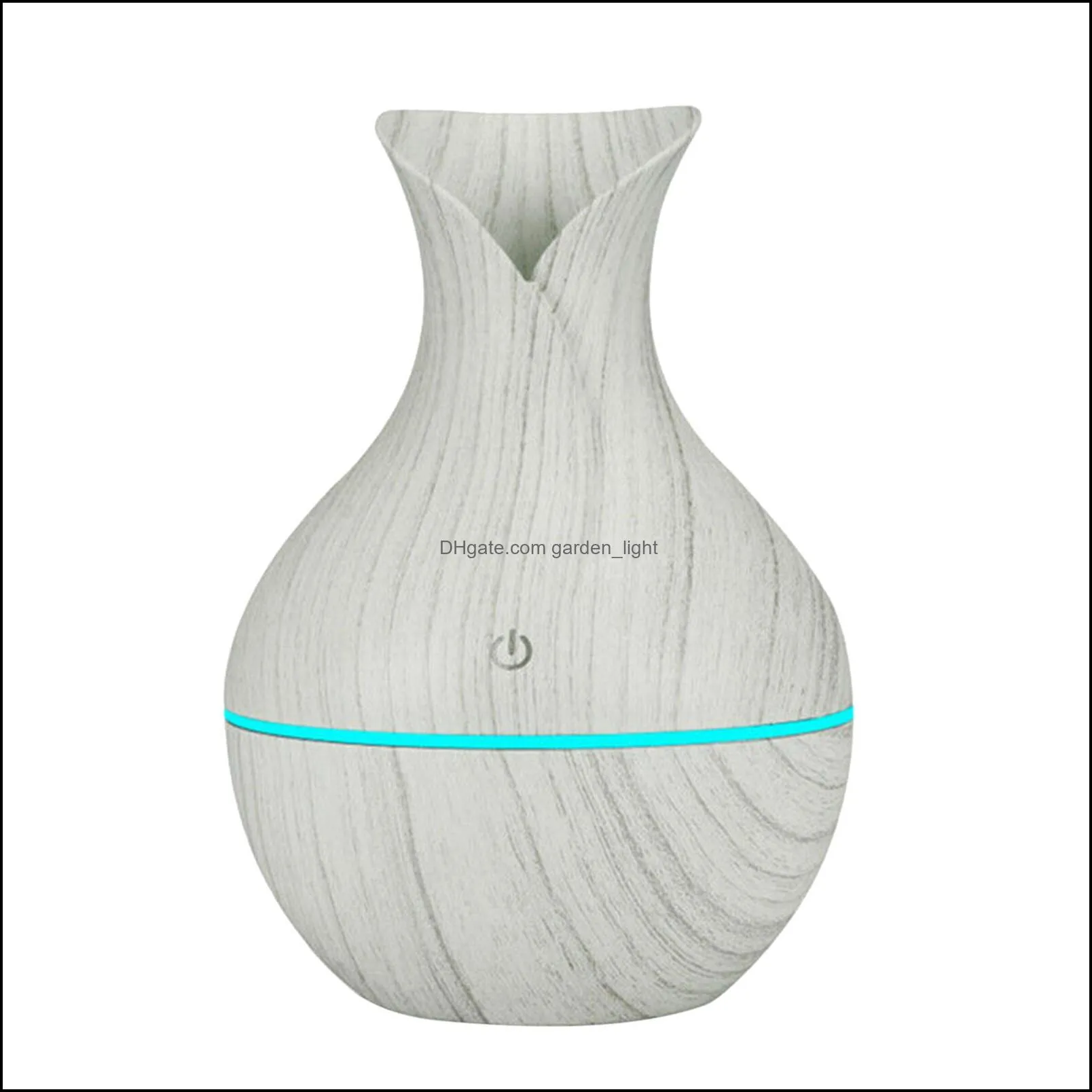 130ml led essential oil diffuser humidifier usb aromatherapy wood grain vase aroma 7 colors lights for home led lamp