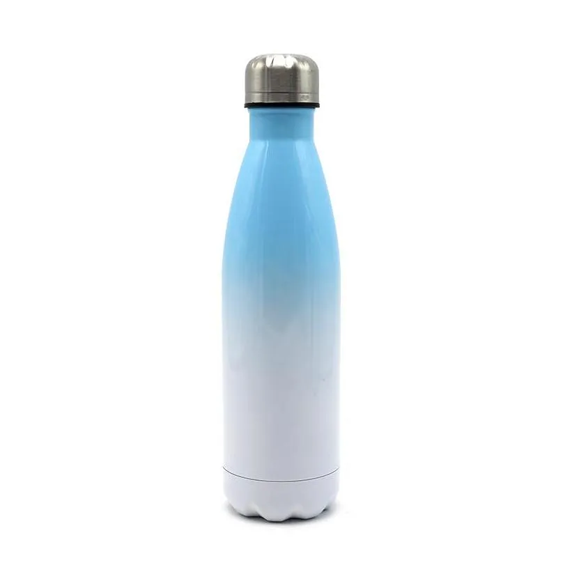 diy sublimation 17oz cola bottle with gradient color 500ml stainless steel cola shaped water bottles double walled insulated flasks