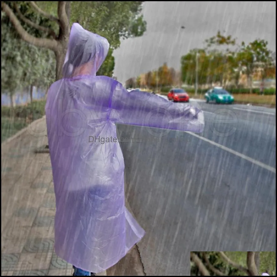 3000pcs/lot disposable pe raincoat adult onetime emergency waterproof hood poncho travel camping must rain coat outdoor rainwear